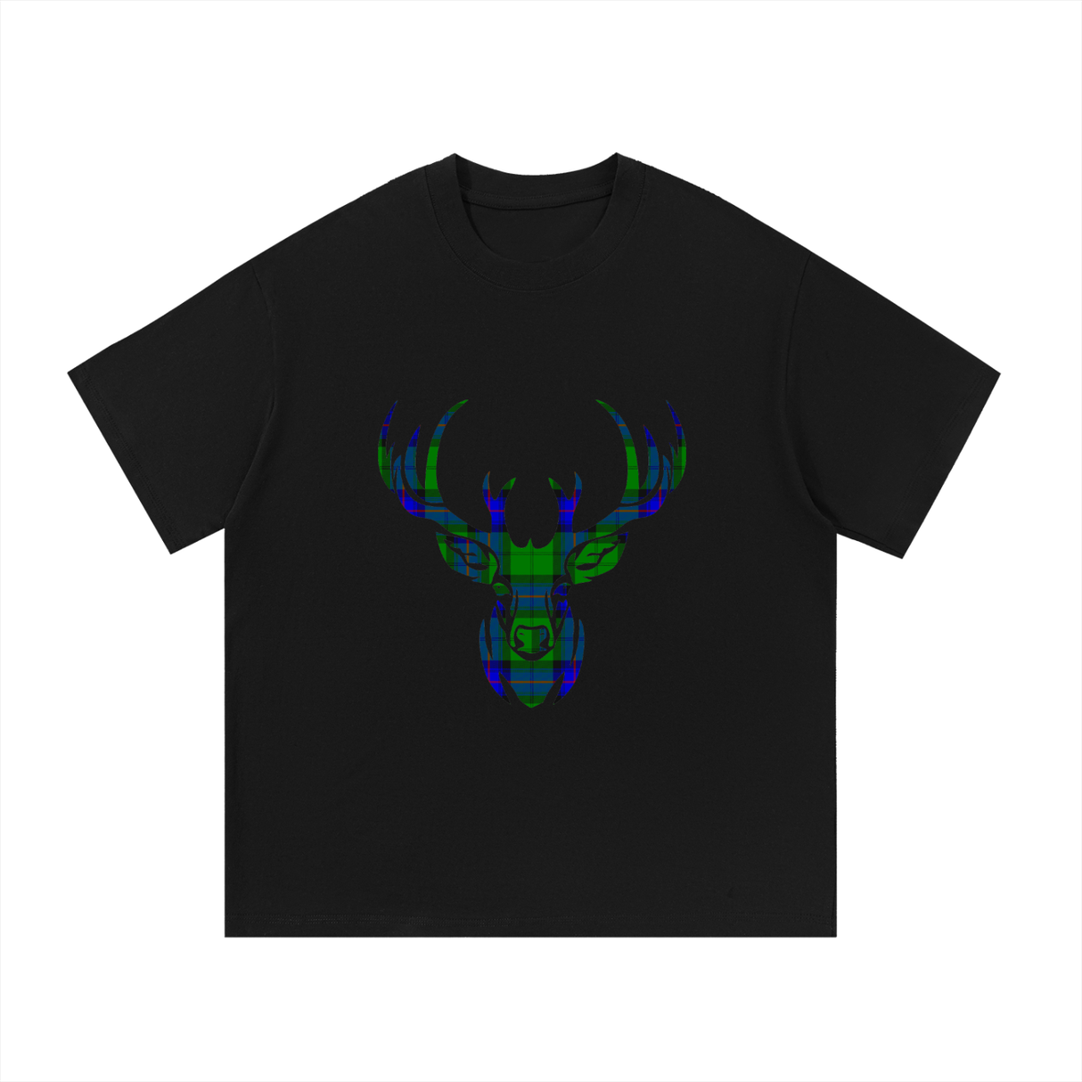 Armstrong Tartan Stag - Essential Cotton Graphic T-Shirt