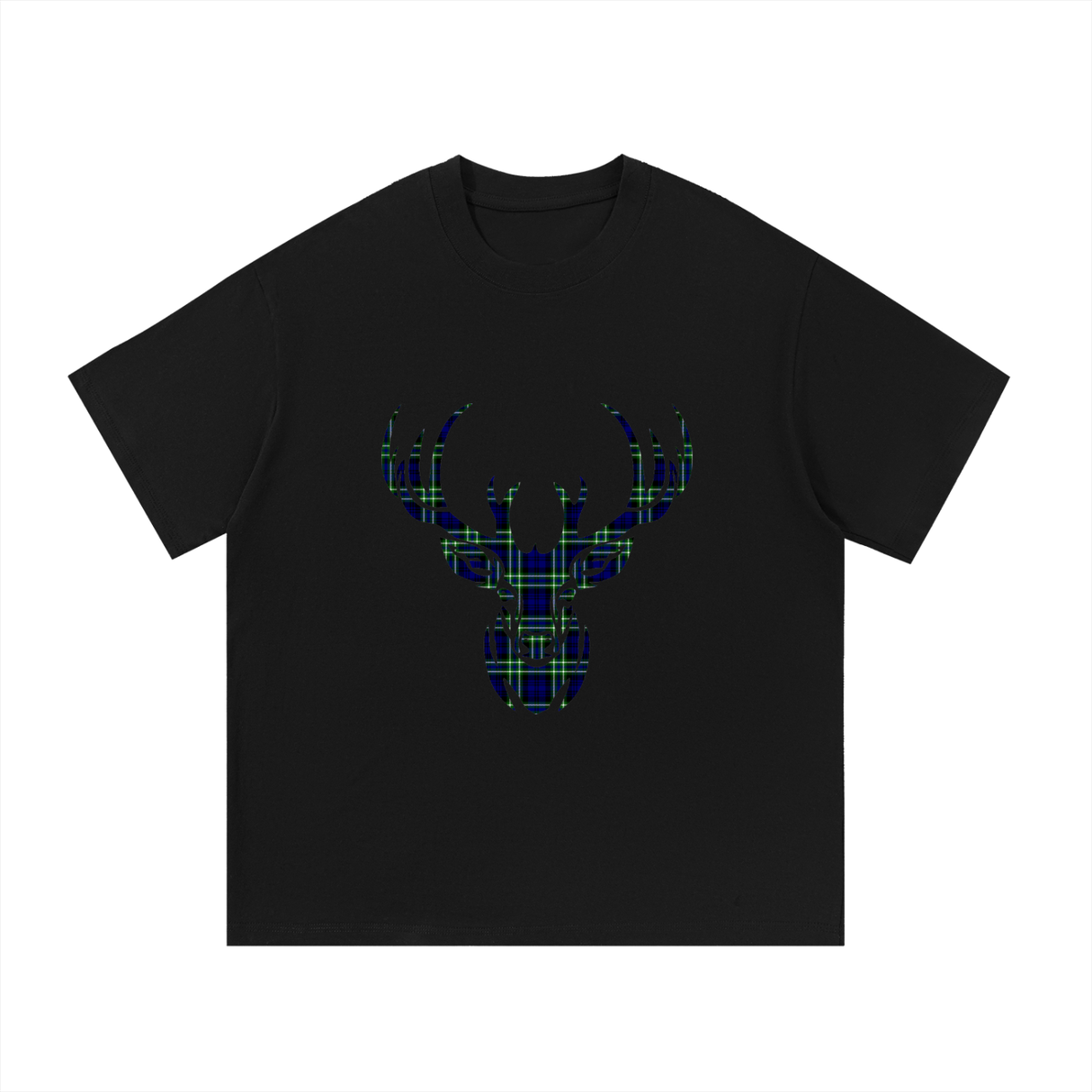 Arbuthnot Modern Tartan Stag - Essential Cotton Graphic T-Shirt