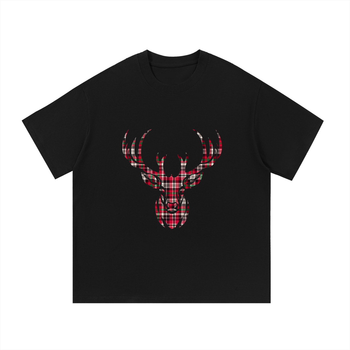 Borthwick Tartan Stag - Essential Cotton Graphic T-Shirt